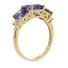 3 Stone Tanzanite Sterling Silver Gold Plated Ring