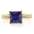 Princess Cut Tanzanite Sterling Silver Ring