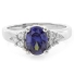 Oval Cut Tanzanite Sterling Silver Ring