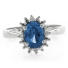 Blue Topaz Princess Kate Style Ring