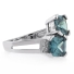Double Stone Alexandrite Sterling Silver Ring