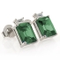 Emerald Cut Alexandrite Silver Stud Earrings