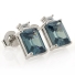 Emerald Cut Alexandrite Silver Stud Earrings