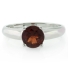 Authentic Red Garnet Sterling Silver Solitaire Ring