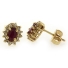 14K Yellow Gold Genuine Ruby with Diamond Earrings