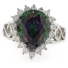 Pear Cut Mystic Topaz Silver Ring
