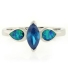 Blue Topaz and Australian Opal Stylish Ring