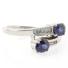 Silver Double Stone Sapphire Ring