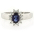 Silver Oval Cut Sapphire Ring