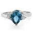 Solitaire Blue Topaz Sterling Silver Ring