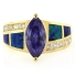 High Quality Opal Ring with Tanzanite