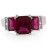 3 Emerald Cut Stone Ruby Ring