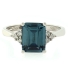 Emerald Cut Color Changing Alexandrite Silver Ring
