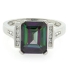 Mystic Topaz Emerald Cut Stone Ring