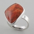Comfort Fit High Quality Red Coral .950 Silver Ring