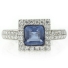 Princess Cut Alexandrite Micro Pave Setting Silver Ring