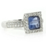 Princess Cut Alexandrite Micro Pave Setting Silver Ring