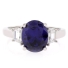 Tanzanite Sterling Silver Oval Cut Gemstone Ring