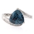 Silver Trillion Cut Alexandrite Ring Blue to Green Color Change
