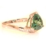 Silver Trillion Cut Alexandrite Ring Blue to Green Color Change