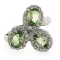 3 Stone Tourmaline Watermelon Sterling Silver Ring