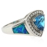 Australian Opal Ring with Huge Blue Topaz