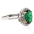 Beautiful Oval Cut Emerald Gold Prong Silver Ring