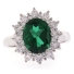 Oval Cut Emerald Sterling Silver Ring
