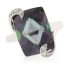 Mystic Topaz Ring Checkboard Cut Stone