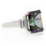 Emerald Cut Mystic Topaz 925 Silver Ring