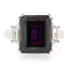 Emerald Cut Mystic Topaz 925 Silver Ring