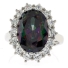 Huge Oval Cut Mystic Topaz Princess Kate Style Silver Ring