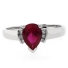 Elegant Red Ruby Promise Silver Ring
