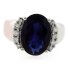 Huge Oval Cut Sapphire Silver Ring