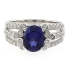 Beautiful Oval Cut Sapphire Unisex Silver Ring