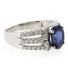 Beautiful Oval Cut Sapphire Unisex Silver Ring