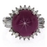 12 mm Red Star Ruby Sterling Silver Ring
