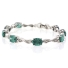 Alexandrite Silver Bracelet Oval Cut Stones Blue Green Color Change