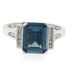 Emerald Cut Pink to Blue Color Change Silver Ring
