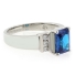 Emerald Cut Sterling Silver Blue Topaz Ring