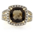 Genuine Cushion Cut Smoky Topaz Sterling Silver Ring