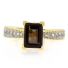 Smoky Topaz Emerald Cut Gemstone Sterling Silver Ring