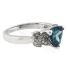 Color Changing Trillion Cut Alexandrite Ring Blue Green