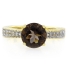 Smoky Topaz Round Cut Stone Sterling Silver Ring