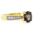 Smoky Topaz Round Cut Stone Sterling Silver Ring