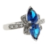 Blue Topaz Silver Ring Pear Cut
