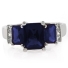3 Stone Sapphire Sterling Silver Ring