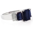 3 Stone Sapphire Sterling Silver Ring