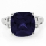 Sapphire Cushion Cut Silver Ring