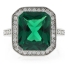 Emerald Cut Micro Pave Emerald Ring